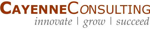 Cayenne Consulting logo with tagline innovate, grow, succeed